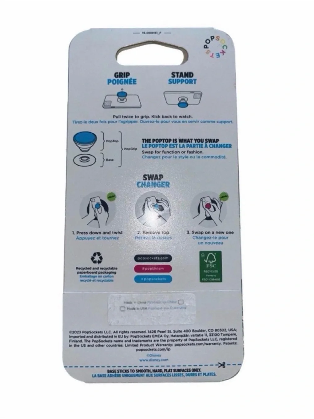 PopSockets PopGrip Mickey Mouse Phone Grip in Teal & Black